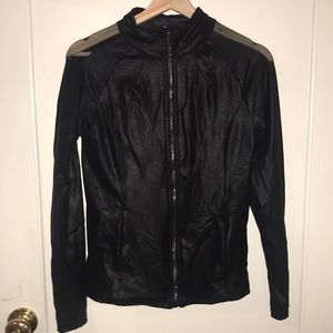 electric yoga black leather jacket
